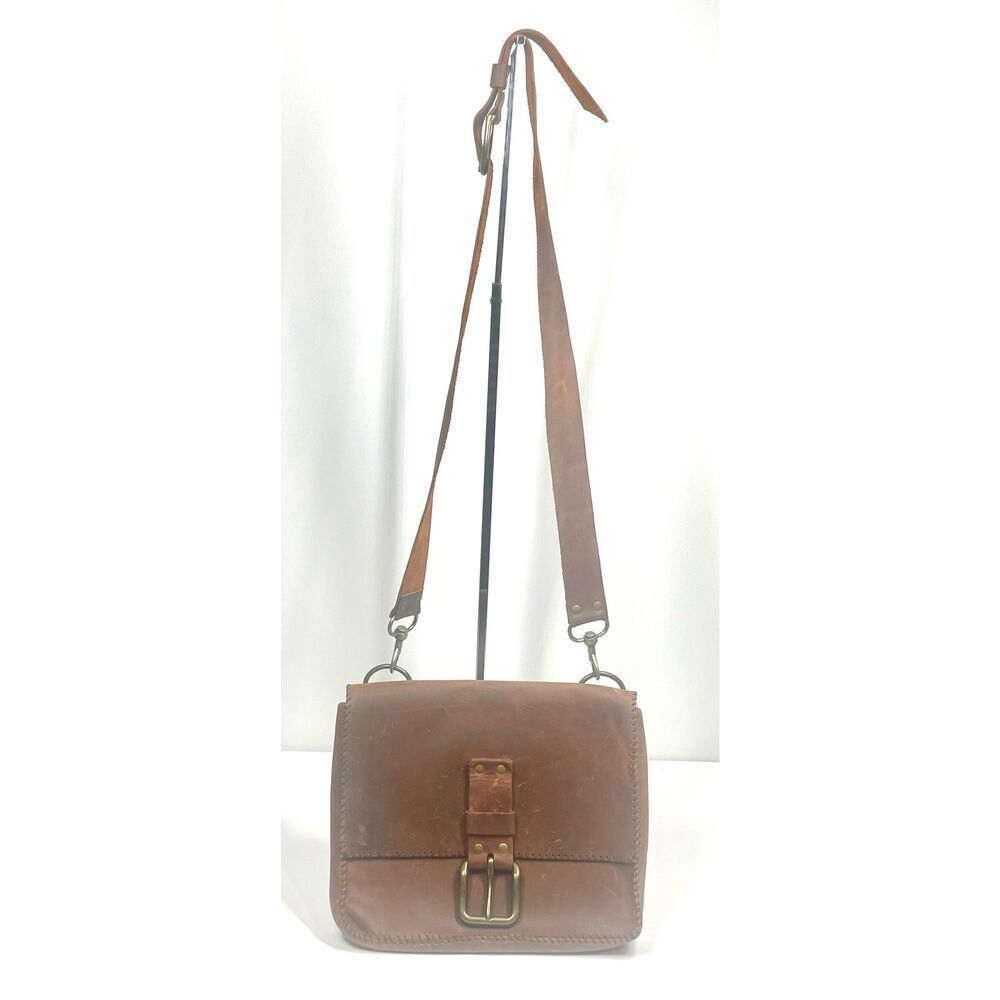 Wolf River The Hilda Crossbody Bag Hand Sewn Brown Leather Satchel Unisex